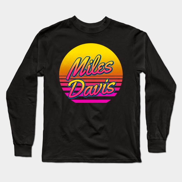 Miles Personalized Name Birthday Retro 80s Styled Gift Long Sleeve T-Shirt by Jims Birds